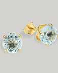 Blautopas Ohrstecker | 585 Gold
