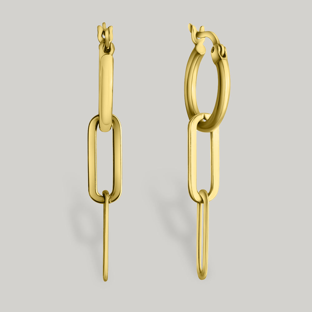 creolen aufbewahren Gold Creolen Isabella | 18K Gold hängende Chain Creolen