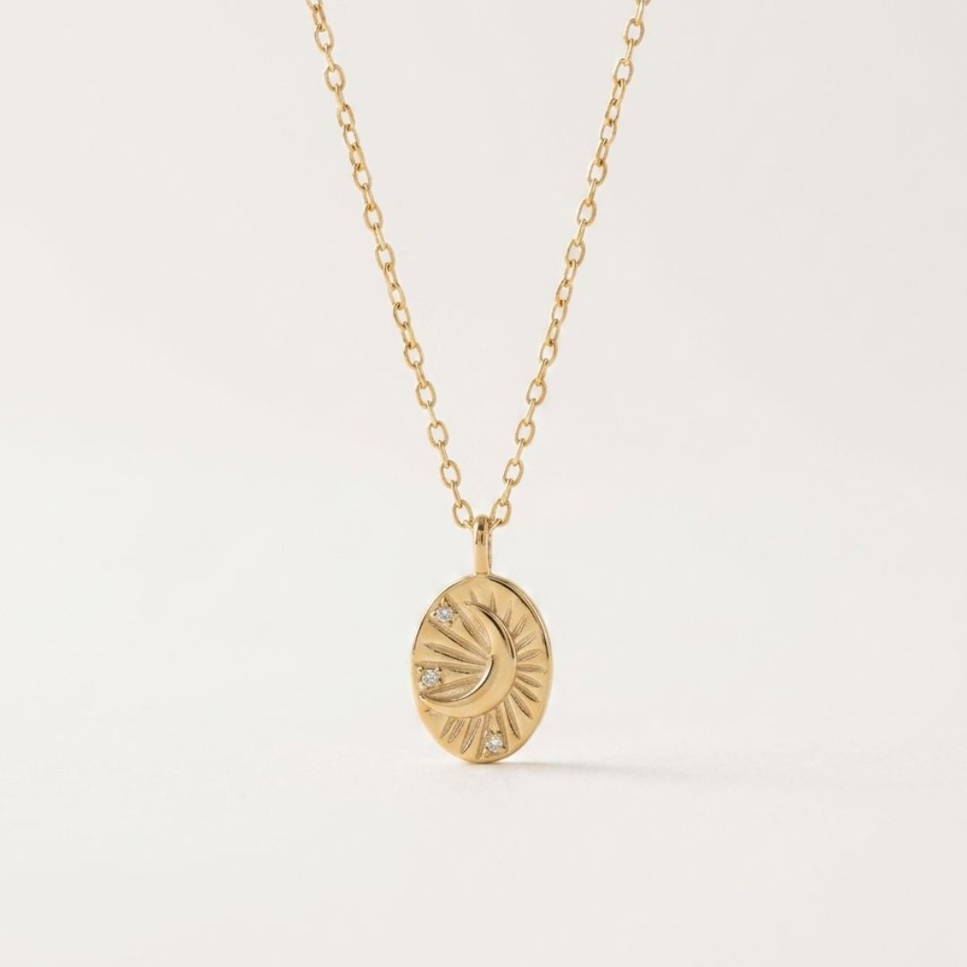 Mond &amp; Sterne Kette | Gold